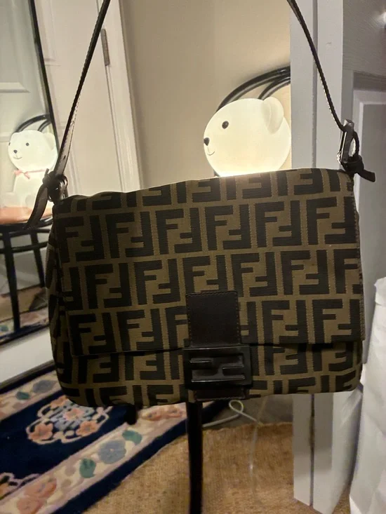 Fendi Brown and Dark Brown FF Canvas Messenger Bag - Picture 13 of 17